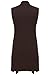 Meaneor Women's Lightweight Sleeveless Open Front Drape Cardigan Brown XXL