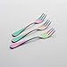 Oyster Cocktail Forks Set 6 Piece Stainless Steel Rainbow Multicolor Cake Appetizer Dessert Salad Fork Tasting Silverware Mirror Finish Dishwasher Safe Perfect for Wedding Party Event 5.5 Inch