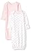 Moon and Back Baby Set of 2 Organic Sleeper Gowns, Pink Blush, 0-6 Months