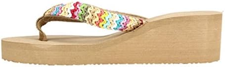 Inverlee Summer Platform Sandals Beach Flat Wedge Patch Flip Flops Lady Slippers