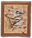 Autumn Leaves Chickadee Deluxe Woven Tapestry Throw Blanket