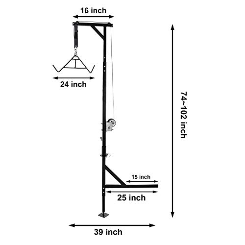 VEVOR Hitch Mounted Deer Hoist, 400lbs Capacity Hitch Game Hoist, 2