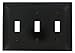Leviton 3-Gang Toggle Device Switch Wallplate, Standard Size, Thermoplastic Nylon, Device Mount, 1-Pack, 80711-E, Black