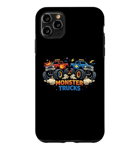 Monster Truck Cartoon Red Blue Racing Art Case for iPhone 11 Pro Max