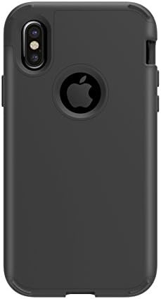 iPhone X Case - UNOTECH Heavy Duty Protective Case Full Body Shock Proof Case Cover [3 in 1] Hard Shell for iPhone X 5.8 Inch, Black