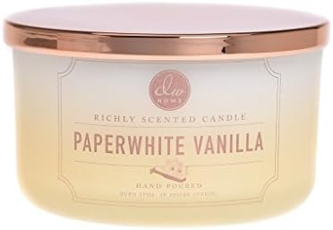 DW Home Decoware Richly Scented Candle Large triple Wick Signature Ombre Collection T - Paperwhite Vanilla