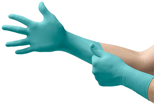 Ansell TouchNTuff 93-700 Guanti Monouso in Nitrile, Protezione Contro le Sostanze Chimiche e Liquide, Verde, Taglia S (10 Paia)