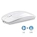 Uiosmuph Bluetooth Wireless Mouse, Dual Mode Slim Rechargeable Wireless Mouse Silent Cordless Mouse with Bluetooth 4.0 and 2.4G Wireless, Compatible with Laptop, PC, Windows, Mac,Tablet (White)
