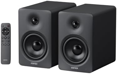 Colunas de estante M90, colunas de secretária RMS de 100W, áudio de alta resolução, LDAC, colunas compactas Bluetooth 6.0, entrada HDMI eARC/ótica/USB-C/AUX, Comando Remoto para TV/PC - Preto
