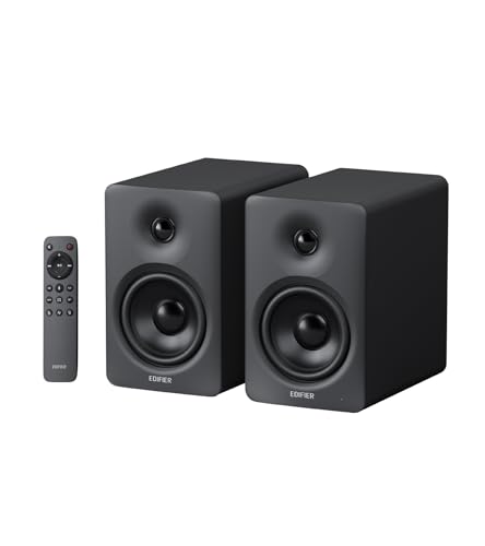 M90 Altavoces de estantería, 100W RMS Altavoces de Escritorio, Audio Hi-Res, LDAC, Bluetooth 6.0 Altavoces Compactos, HDMI eARC/Optical/USB-C/AUX Entrada, Control Remoto para TV/PC - Negro