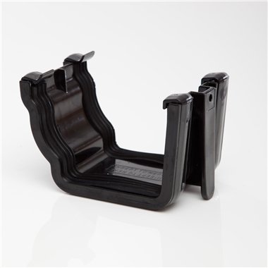 Polypipe RH702b Black Sovereign Union Bracket/Joint/Joiner 117x75 High Capacity Ogee Gutter System