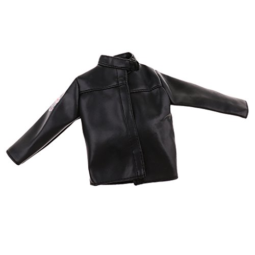 SunniMix 1/6 Scale Black PU Leather Male Jacket Coat Clothes Clothing for 12 inch Action Figures Doll Toys Accessories