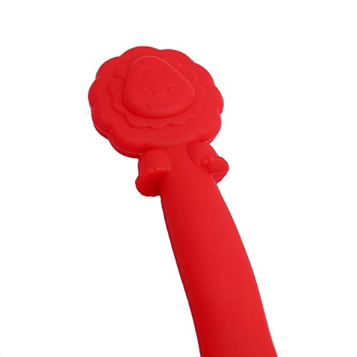 Baby K Spoon - Baby Soft Silicone Feeding Spoon Table 4 Colors Cute Animal Infant Kids Weaning Tableware Utensils - Bottle Cute Ladel Dropper Spoon Silicone Dosage Dispenser Dinner Table - Thumbnail 5
