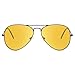 JETPAL Premium Classic Aviator Night Driving Contrast Improving Shooting Hunting Amber UV400 Lens (Non Polarized Yellow Lens Grey Frame)