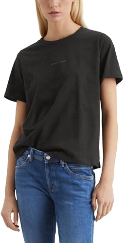 Marc OߴPolo Denim Mujer Camiseta de algodón orgánico Regular fit, Negro (Black), XS