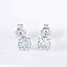 10K White Gold Post 1CTW 5MM Lab Grown Moissanite Stud Earrings Platinum Plated Silver Push Back for Women