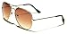 MJ Eyewear Classic Air Force Aviator Style Sunglasses (Gradient Gold Brown)