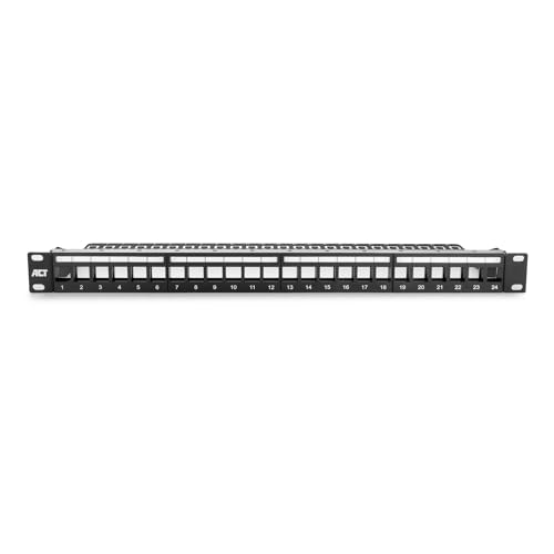 ACT Panneau de brassage modulaire Keystone 19" 24 ports blindé et non blindé 19" 1U - Installation en rack CAT6/CAT6A - PP1030