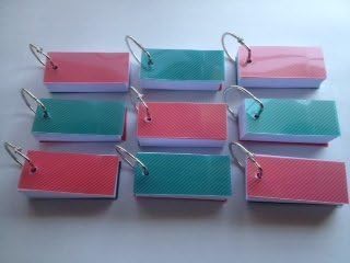 Mini Blank Flash Cards with Binder Ring EASY FLIP D-RING - 1.3 X 2.8 Set of 9 Decks, 110 Cards Each (990 Cards)