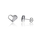 Heart Post Earrings - Sterling Silver Jewelry by Dayna Designs. Small for Women/Girls