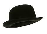 Black Blended Wool Felt Derby Bowler Hat Large