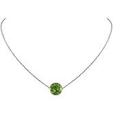 Real Crystal Pendant Necklace Jewelry 925 Sterling Silver Chain Necklace for Women Dainty Birthstone Jewelry Necklace for Women Healing Chakra Crystal Stone Necklace bead