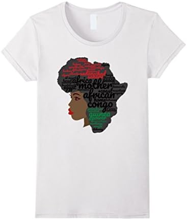 Women's Afro Word Art Natural Hair T-Shirt for Black Women XL White