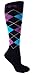MOXY Socks Blue and Purple Argyle Fitness WOD Knee-High Socks