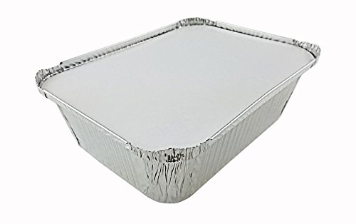 Handi-Foil 5 lb. Oblong Aluminum EntrÃ©e Dinner Food Storage Pan w/Board Lid (pack of 25)