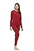 Thermajane Long Johns Thermal Underwear for Women Fleece Lined Base Layer Pajama Set Cold Weather (Small, Red)