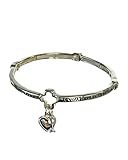 Seed Of Faith Heart & Fish Charm Engraved Stretch Inspirational Bracelet by Jewelry Nexus