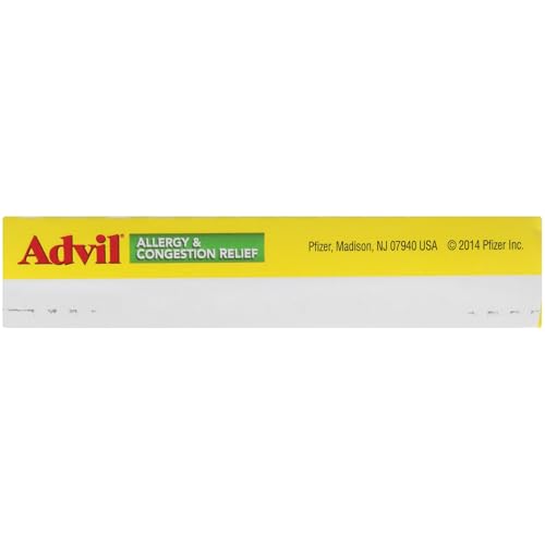ADVIL ALLERGY AND CONGESTION RELIEF TABLETS, PAIN RELIEVER, FEVER REDUCER AND ALLERGY RELIEF WITH IBUPROFEN, PHENYLEPHRINE HCL AND CHLORPHENIRAMINE MALEATE 4 MG – 20 COATED TABLETS