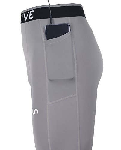 Take Five Men's Side Pockets Cool Dry Tights UV Protection Compression Baselayer Cycling Yoga Leggings (Z807, L) - Thumbnail 3