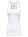 JJ Perfection Women's Solid Ribbed Knit Stretch Racerback Tank Top White L