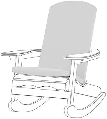 Gardenista Garden Premium Adirondack Chair Seat Pad | Indoor Outdoor Highback Chair Cushion with Secure Ties | Water Resistant Non-Slip Rocking Chair Pads | Durable & Easy to Clean (Grey)