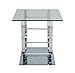 Coaster Home Furnishings - Danville - Square U-Shaped End Table with Electroplated Metal Frame, Glass Top and Mirrored Base - Living Room - 26-Inch - Chrome - 704987