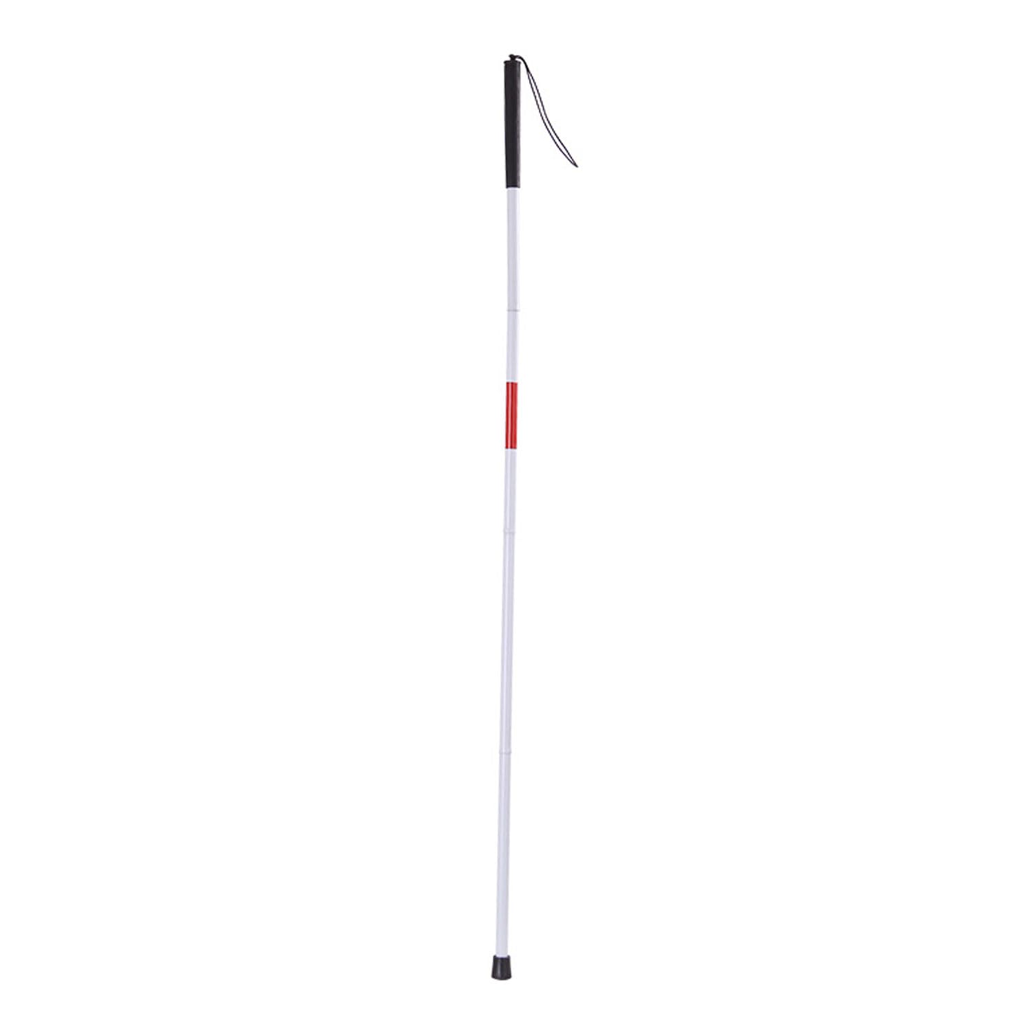 RmKbe Blind Cane Collapsible Folding Walking Stick Cane Reflective White Red Walking Stick Aluminium Alloy Support Crutch for Blind People