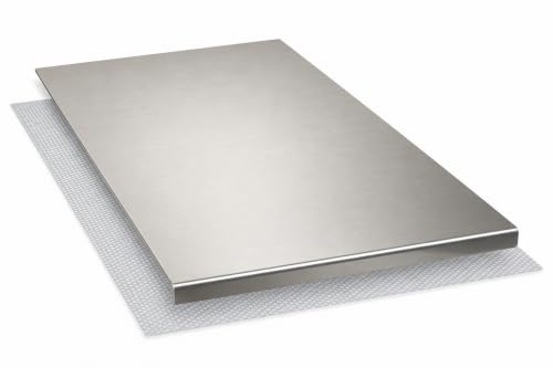 INOXLM Tagliere Spianatoia per impastare Piano da Lavoro in Acciaio Inox Varie Misure per Cucina per Bar per Ristorante per impastare (40x50 Piega 2 cm)