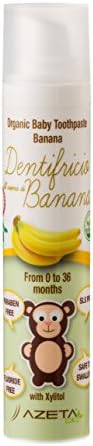 Banana Flavoured Organic Toothpaste Baby and Kids 0 to 36 Months Azeta Bio 50ml