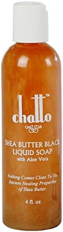 Chatto Shea Butter Black Soap with Aloe Vera, 4fl oz for Acne, Blemishes, Darkspots, & Pimples