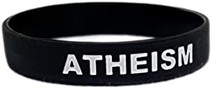 ATHEIST BANDS (TM) Fashion - [Atheism] - Black Atheism Wristband ; Atheist ; Non Religious Secular - With A Portion of Proceeds Donated to the Richard Dawkins Foundation For Reason and Science