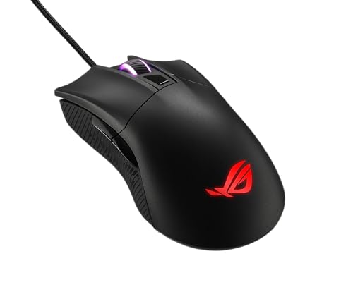 ASUS ROG Gladius II Core Gaming-Maus (6200 DPI Sensor, Aura Sync Beleuchtung, Abnehmbare Schalter) schwarz