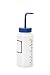 Vestil BTL-WW-16B-LBL Wide Mouth Low Density Polyethylene (LDPE) Round Squeeze Wash Bottle with Label and Blue Cap, 16 oz Capacity, Translucent