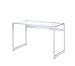 Coaster Home Furnishings – Hartford – Metal & Glass – 47-Inch Rectangular Glass Top Writing Desk with Contemporary Style and Plastic Glides – Home Office & Living Room – Chrome - 800746