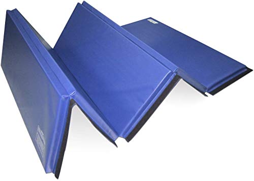gymmatsdirect 5'x10'x2 Super Large Gymnastics Exercise Tumbling Mat, 5 Panels Folding Gym mats, Blue