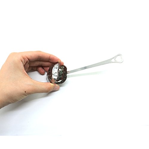 Buorsa Tea Filter Long Grip Stainless Steel Mesh Heart Shaped Tea Strainer Spoon, Set of 10 Tea Infuser Spoon, 10 Pcs