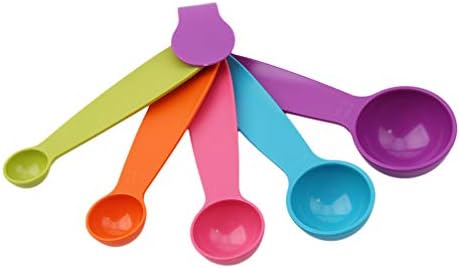 LoveAloe 5 Pcs/Set Colorful Plastic Measuring Cups Handle Sugar Cake Baking Spoon Kitchen Household