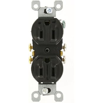Leviton 5320-ECP 15 Amp, 125 Volt, Duplex Receptacle, Residential Grade, Grounding, All Screws Backed Out, Single Unit, Black