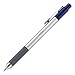 TUL BP3 Retractable Ballpoint Pens, Medium Point, 1.0 mm, Silver Barrel, Assorted Ink Colors, Pack of 12 Pens