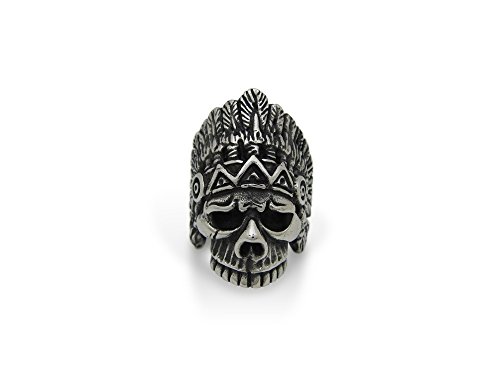 TheBikerMetal Indian Head Ring - Stainless Steel Motorcycle Ring For Harley Riders, Size 11-13 - View #9